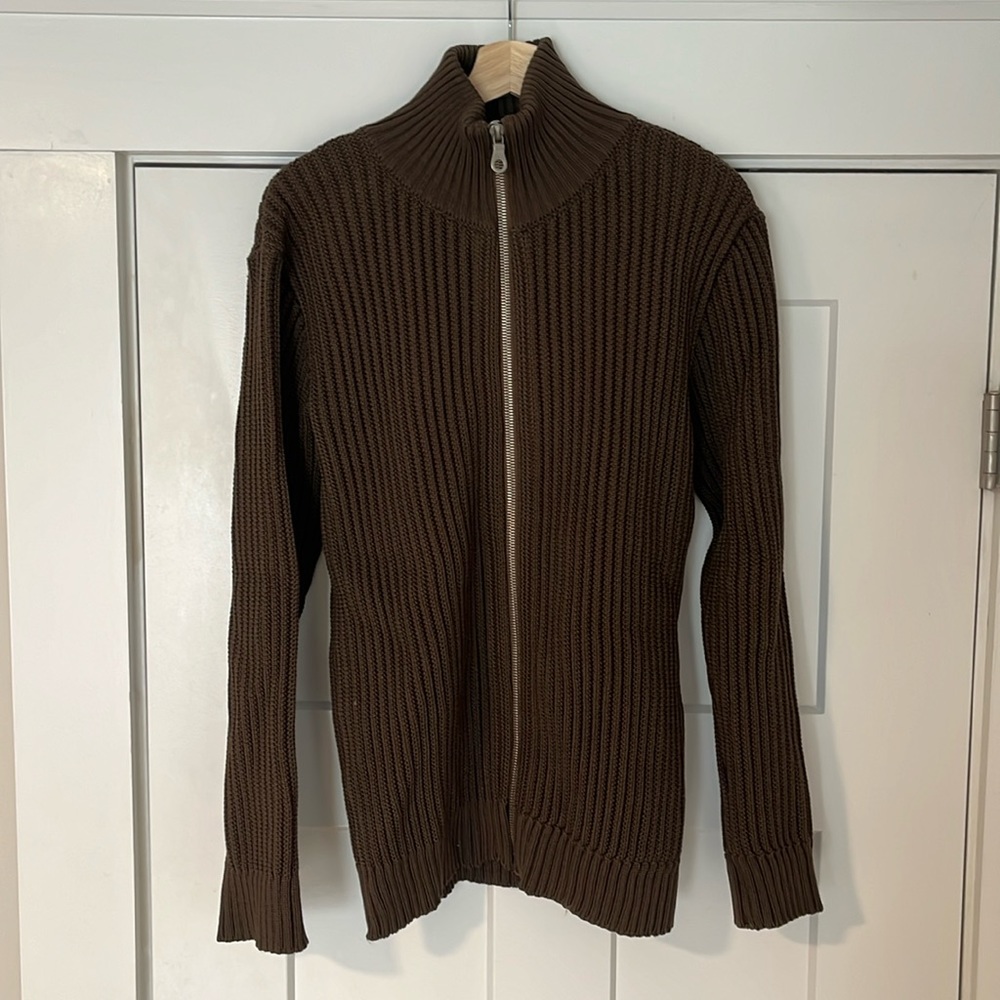 Alan Bilzerian M 100 percent wool zip up sweater